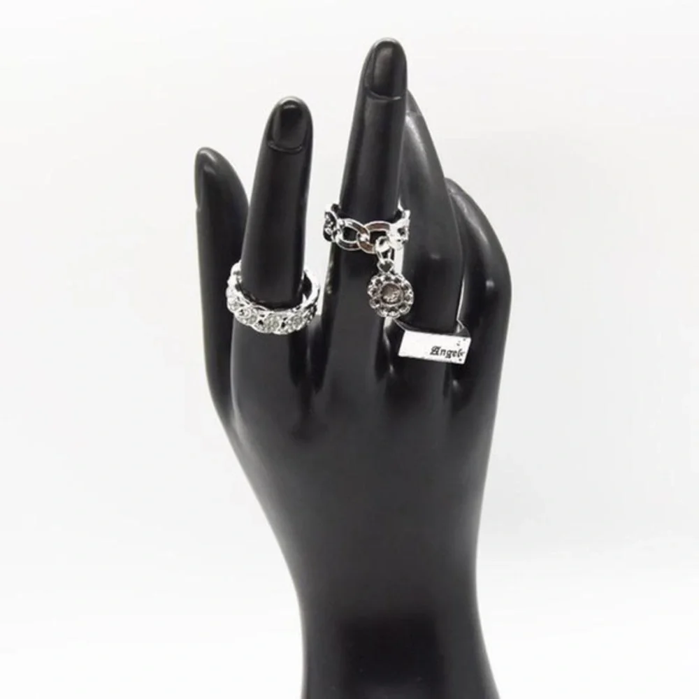 Silver Chain Ring Set